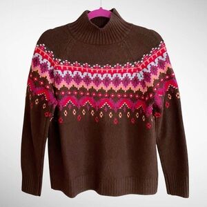 NWT Lou & Grey Fair Isle Mockneck Sweater Long Sleeves